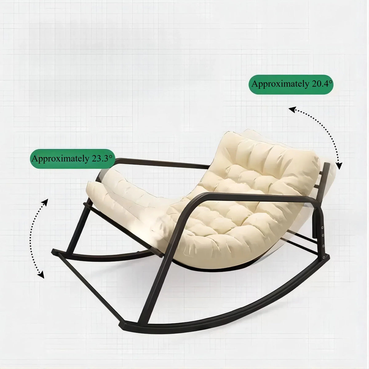 Oversized Double Rocking Chair – Sit & Recline Metal Frame