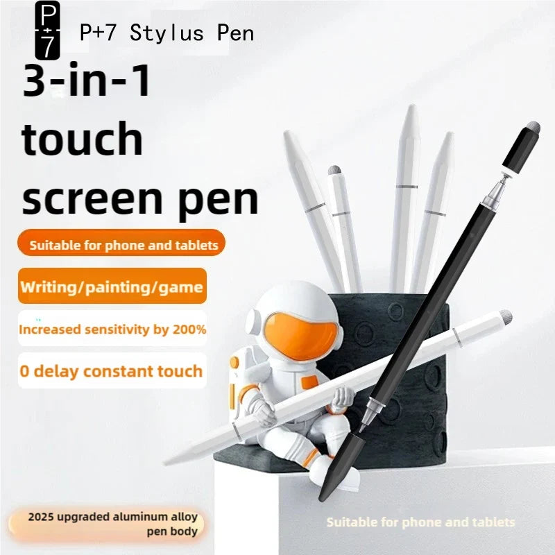 P+7 Universal 3-Tip Stylus Pen for Android & iOS Tablets
