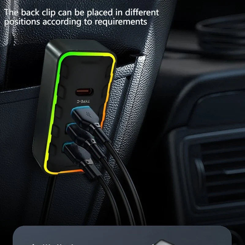 22.5W 7-Port Fast Car Charger – USB & Type-C Family Adapter