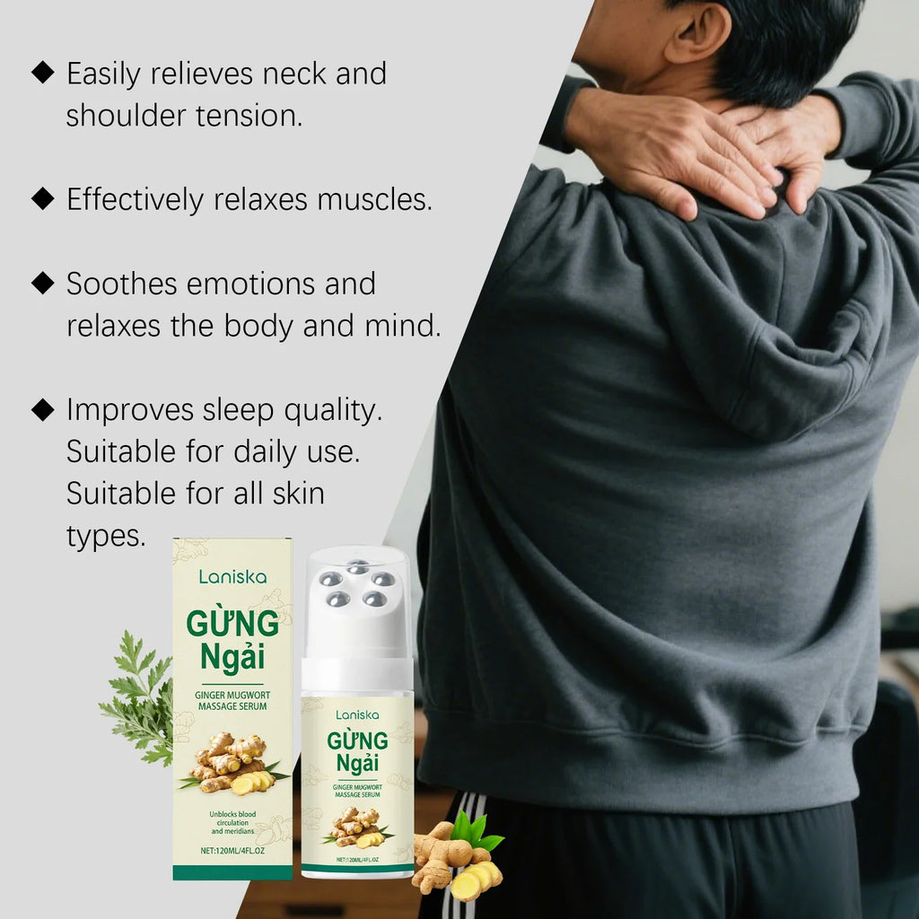 Ginger & Mugwort Roller Massage Oil – Neck & Shoulder Care