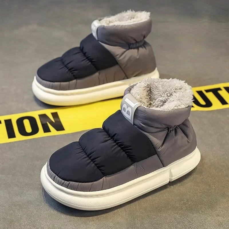 Men's Winter Snow Boots – Plush Lined Platform Slip-On
