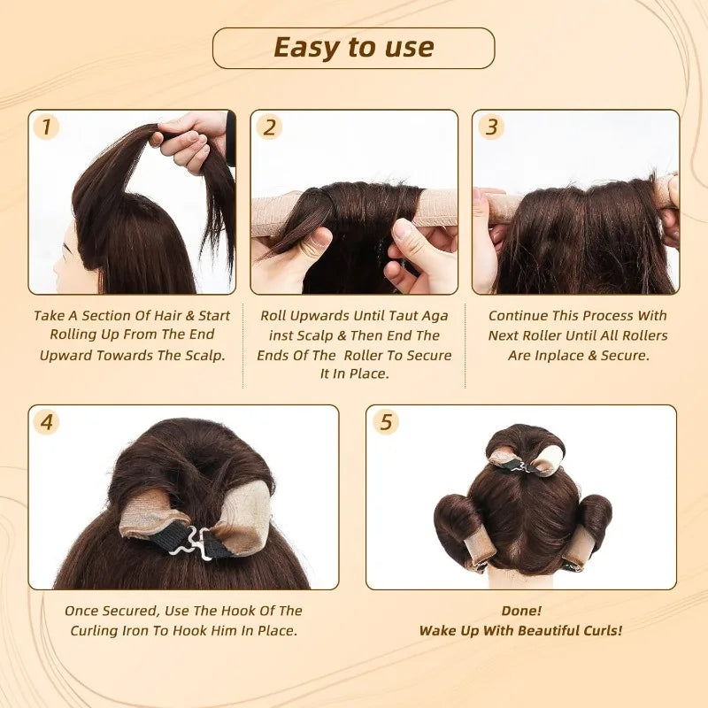 Satin Flexi Rods – Heatless Overnight Jumbo Curls, 3 Pack