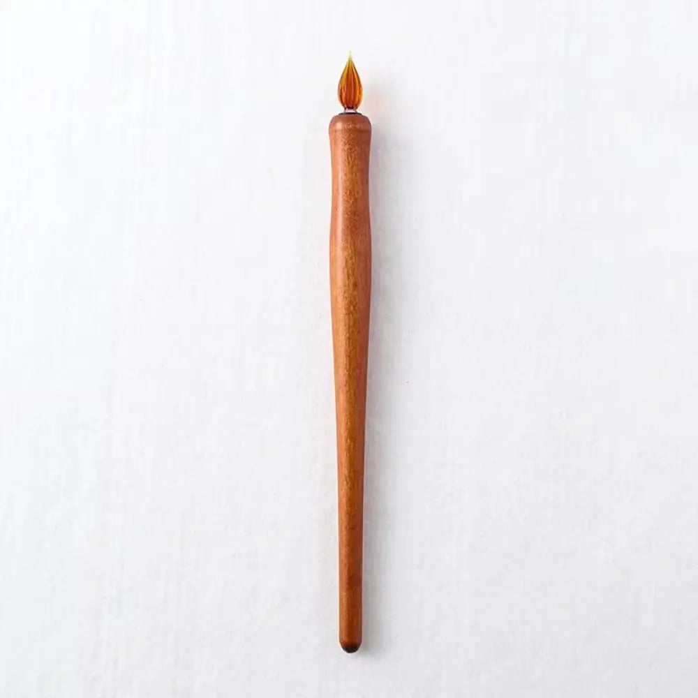 Wooden Glass Dip Pen & Ink Holder – Calligraphy Storage Set