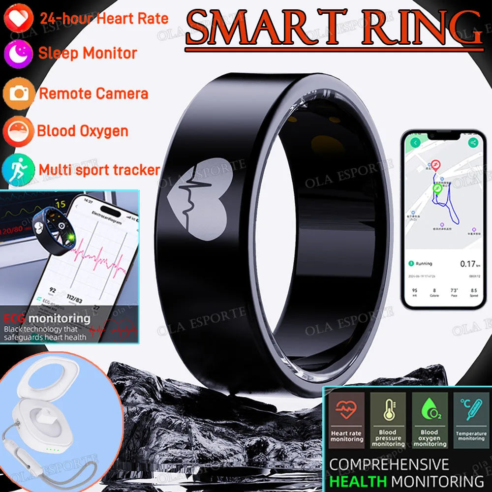 2025 Smart Ring ECG Detection Blood Pressure Heart Rate Body