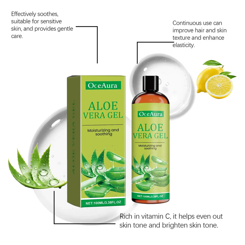 OceAura Aloe Vera Gel – Moisturize, Soothe & Acne Relief 100ml