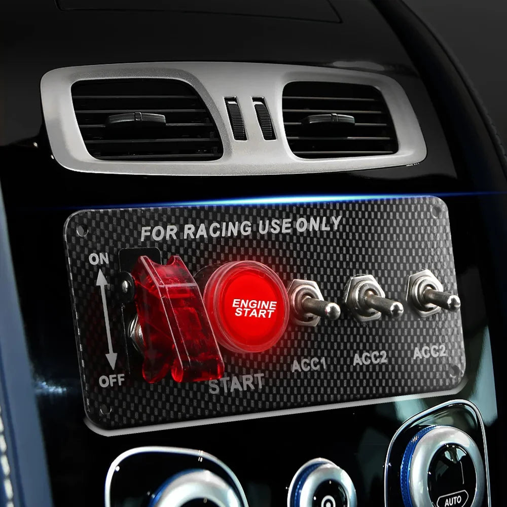 12V LED Ignition Switch Panel – Racing Car Engine Start Button