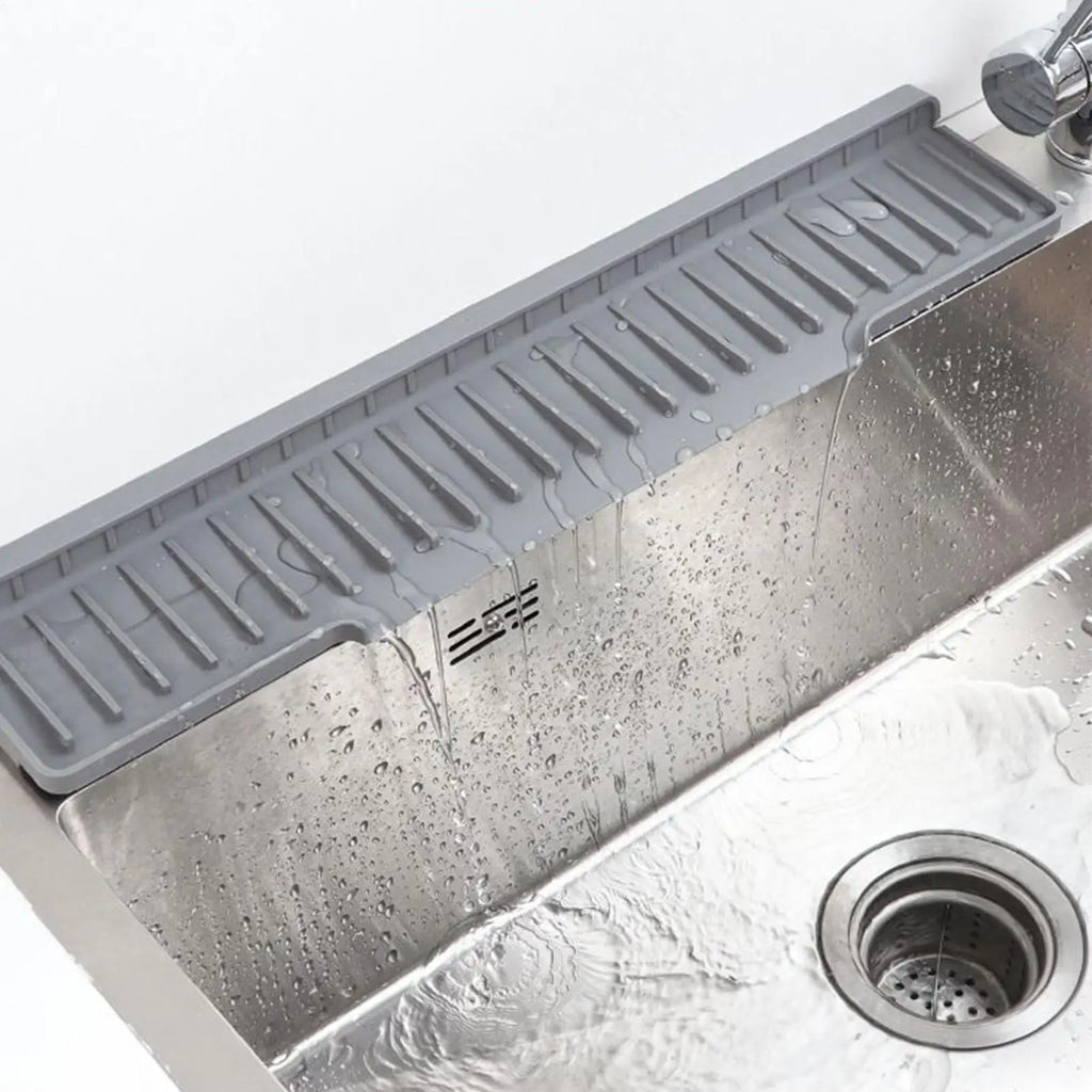 Long Silicone Sink Faucet Mat – Splash Guard & Countertop Protector