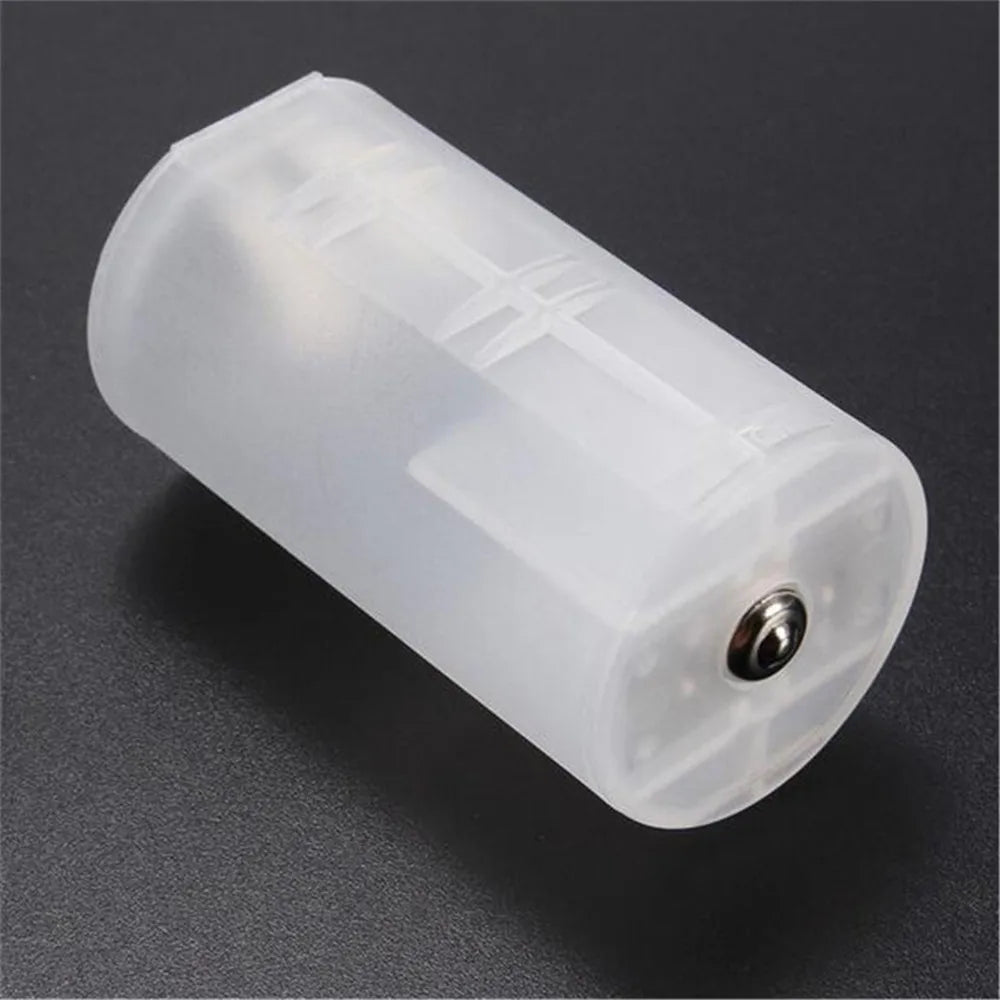 White 2 AA D Battery Holder Conversion Adapter Switcher Converter