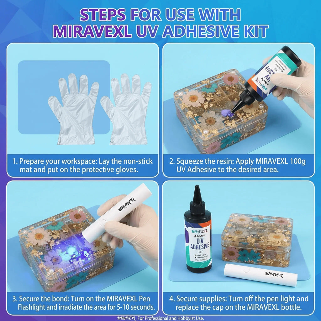 MIRAVEXL Clear UV Resin Kit – Fast Cure, Jewelry & DIY