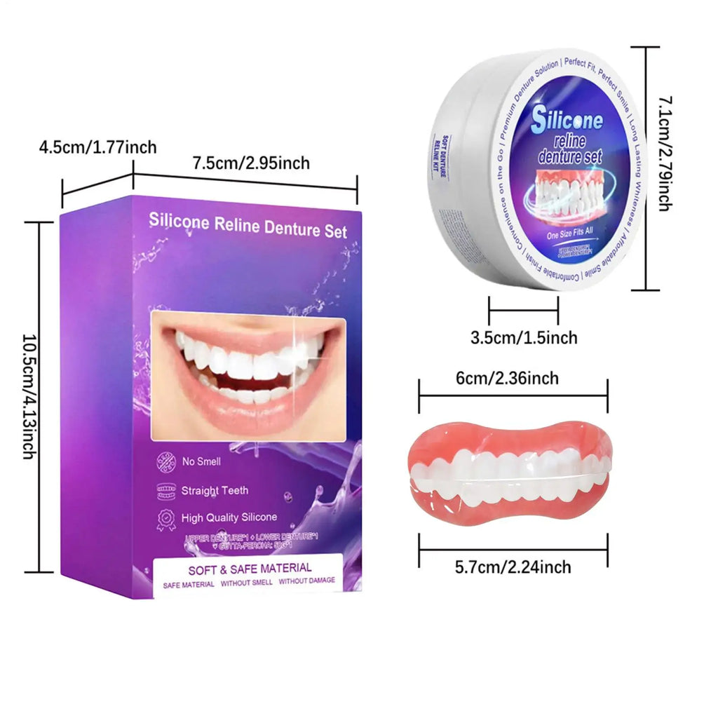 Silicone Denture Reliner Kit – Custom Fit Upper & Lower Braces