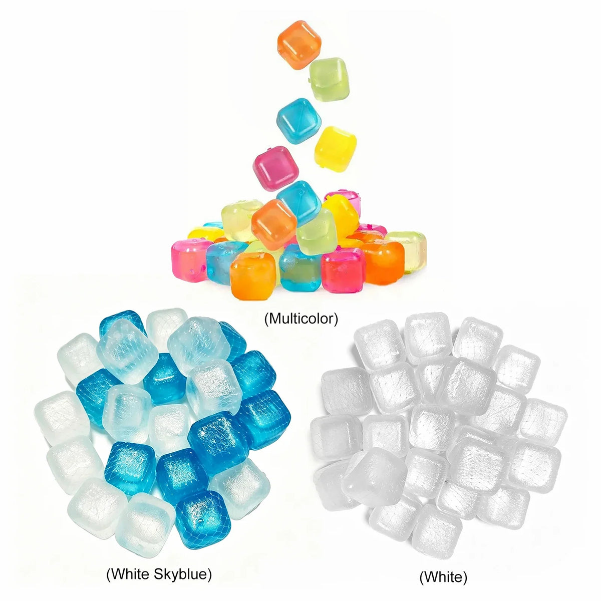 Reusable Ice Cube Food Grade Refreezable Plastic Cubes No Dilution