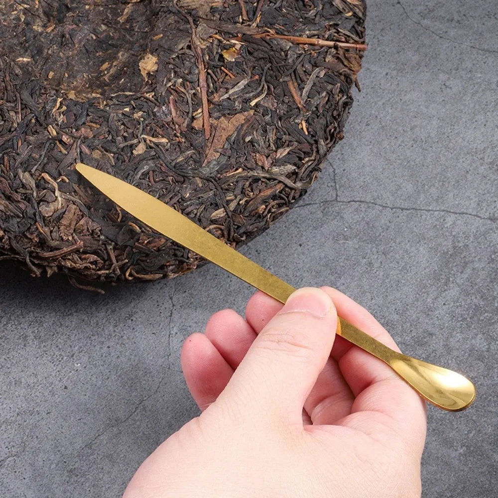 Stainless Steel Tea Sticks Japanese Traditional Leaf Scoops Spatula