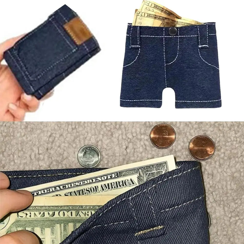 Mini Denim Jeans Wallet – Retro Coin Purse & Card Holder