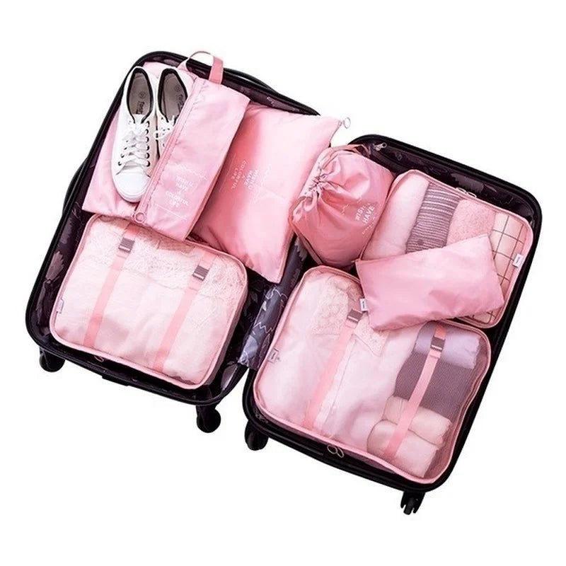 8-Piece Travel Packing Cubes Set – Waterproof Luggage Organizer