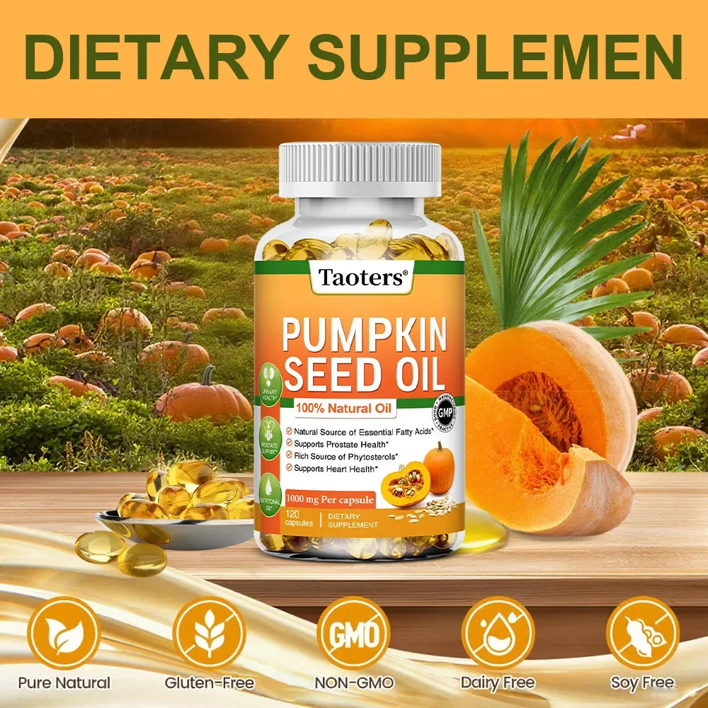 Pumpkin Seed Oil Capsules – Urinary, Bladder & Hair Support 120ct