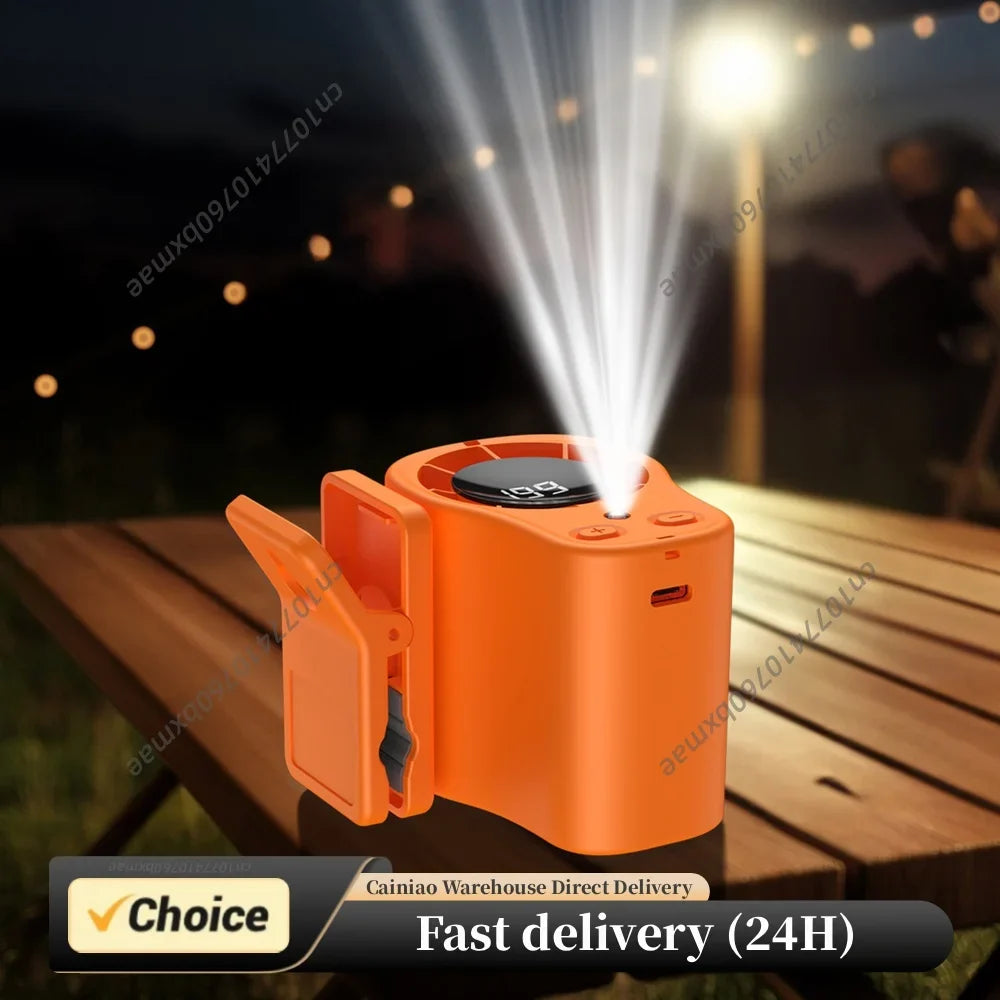 Car Clip Fan 199 Speeds 360 Rotation Rechargeable Wearable Belt Waist