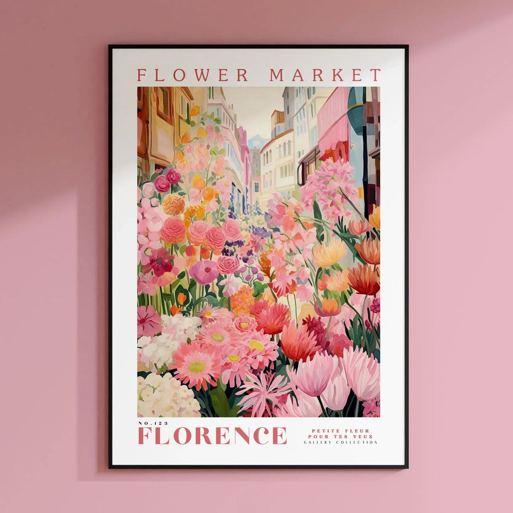 Florence Flower Market Canvas Poster | Botanical Floral Wall Art