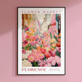 Florence Flower Market Canvas Poster | Botanical Floral Wall Art