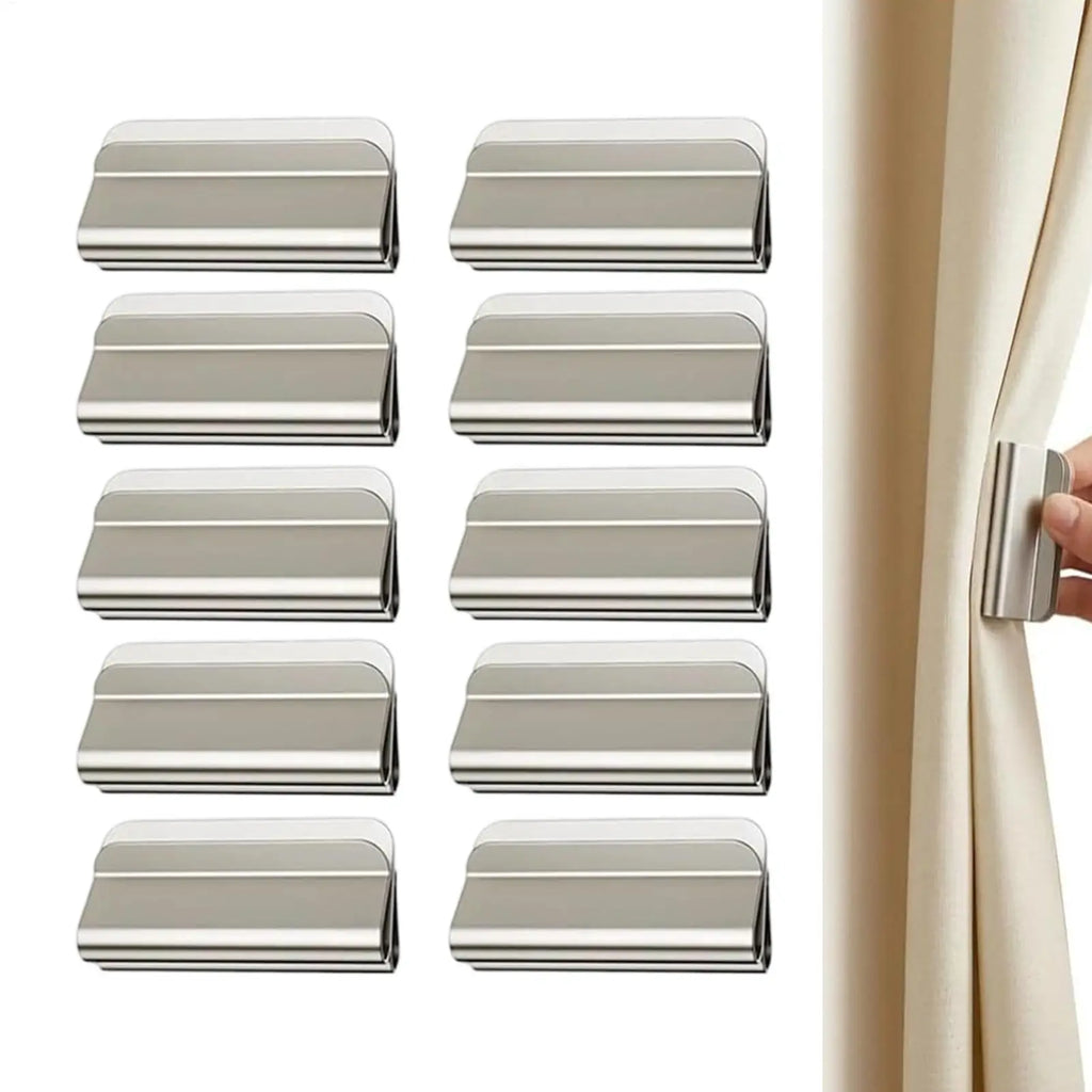 10 Pairs Magnetic Curtain Clips Strong Drapery Closure No-sew Window