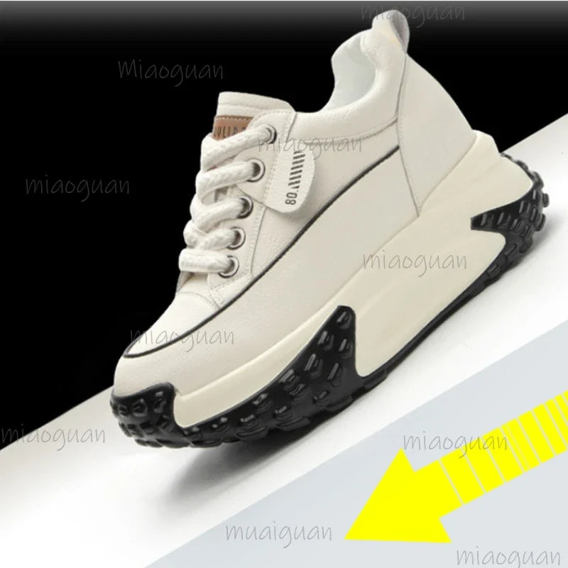 Women's 7cm Wedge Platform Sneakers – Chunky Heel Sport Shoes