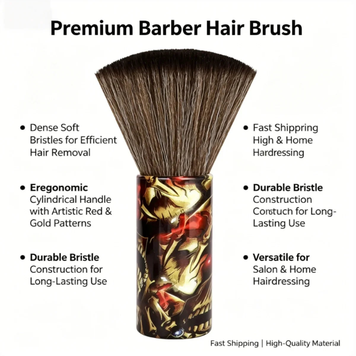 Premium Barber Neck Duster Brush | Soft Bristles for Salon