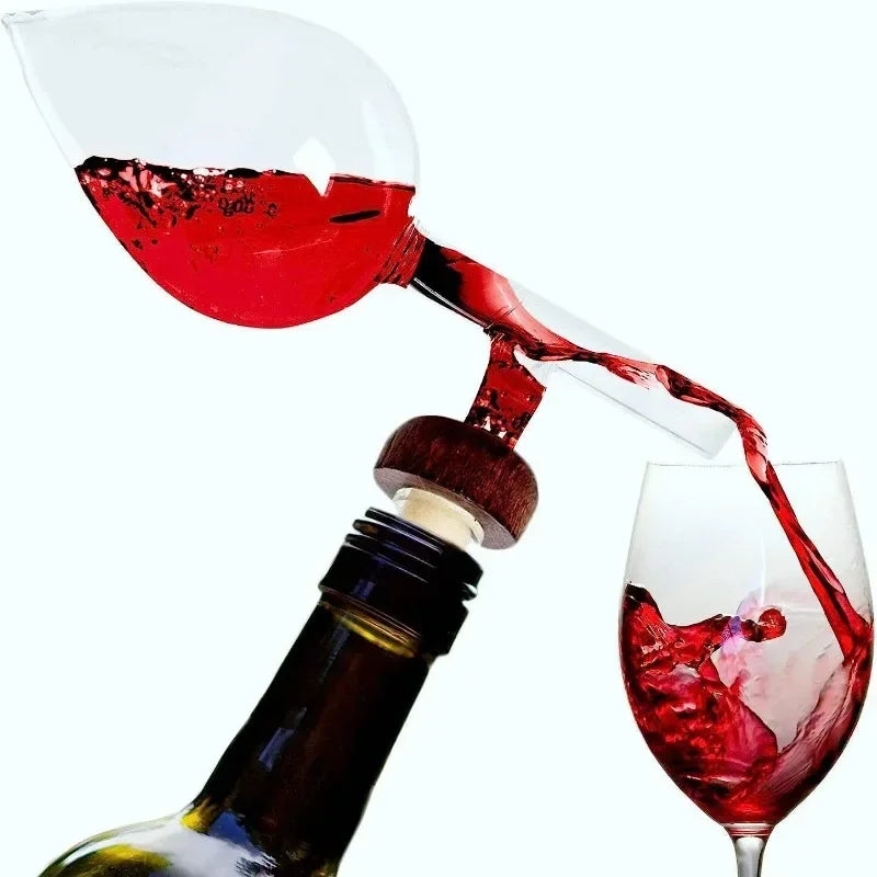 Round Peach Shaped Transparent Red Wine Aerator Quick Pour Spout