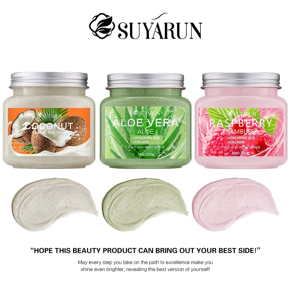 SUYARUN Natural Body Scrub – Raspberry, Aloe & Coconut
