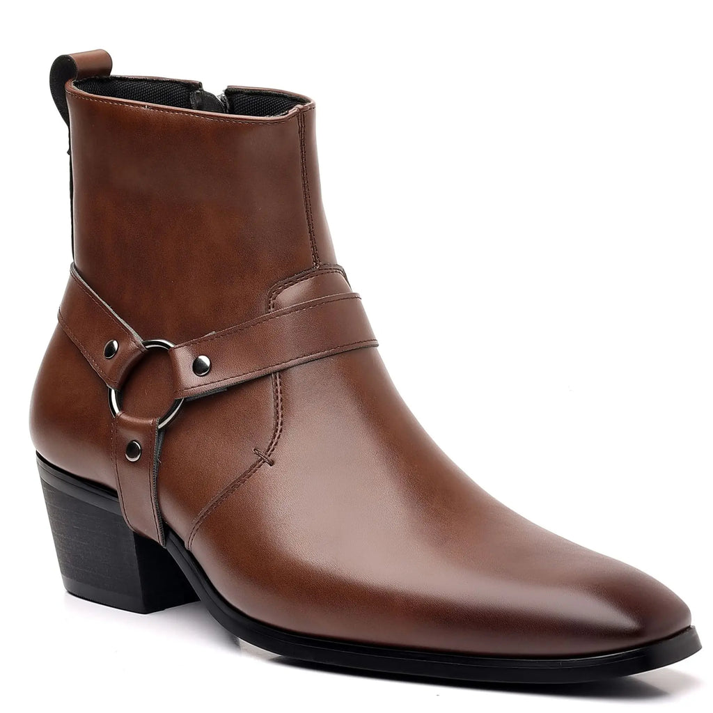 YBQJOO Men's Zip Chelsea Boots – Pointed Toe Dress Ankle Boots