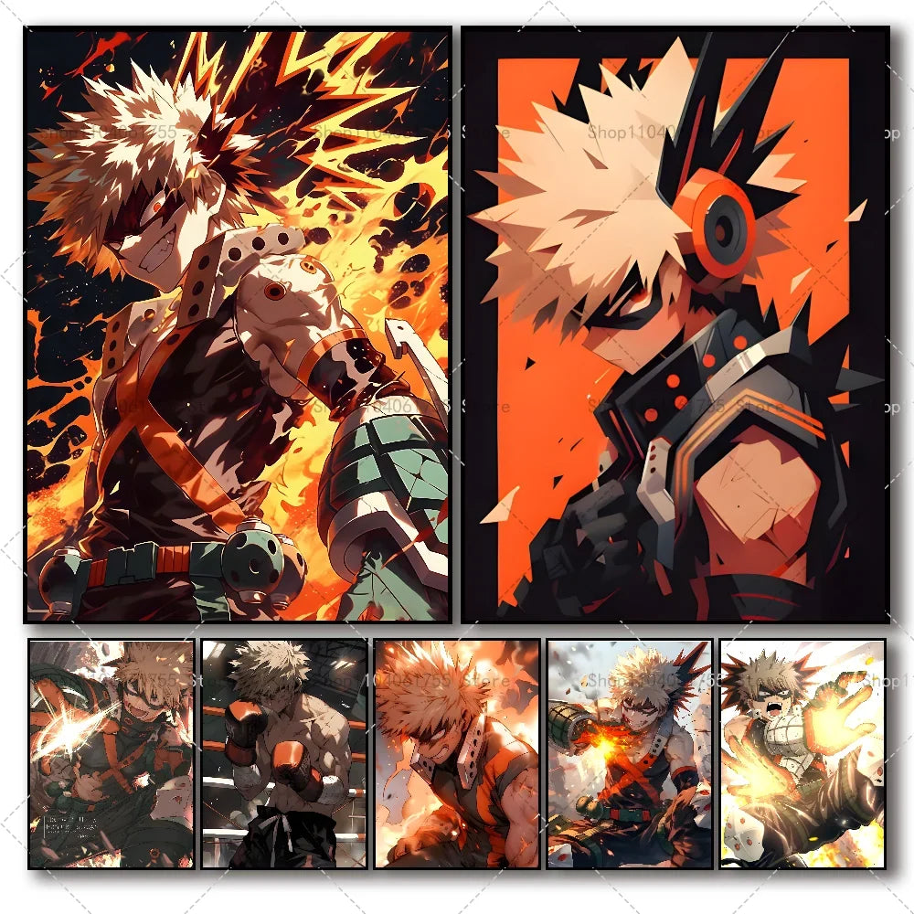 My Hero Academia Bakugo Anime Wall Poster Self-Adhesive Sticker