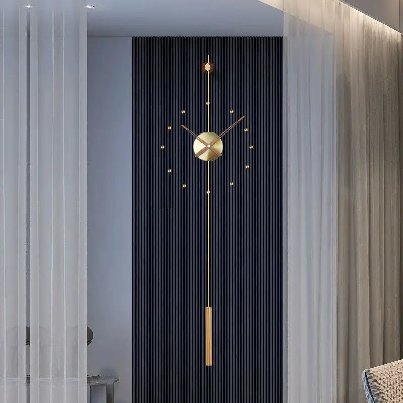 Luxury Silent Pendulum Wall Clock – Modern Metal Home Décor
