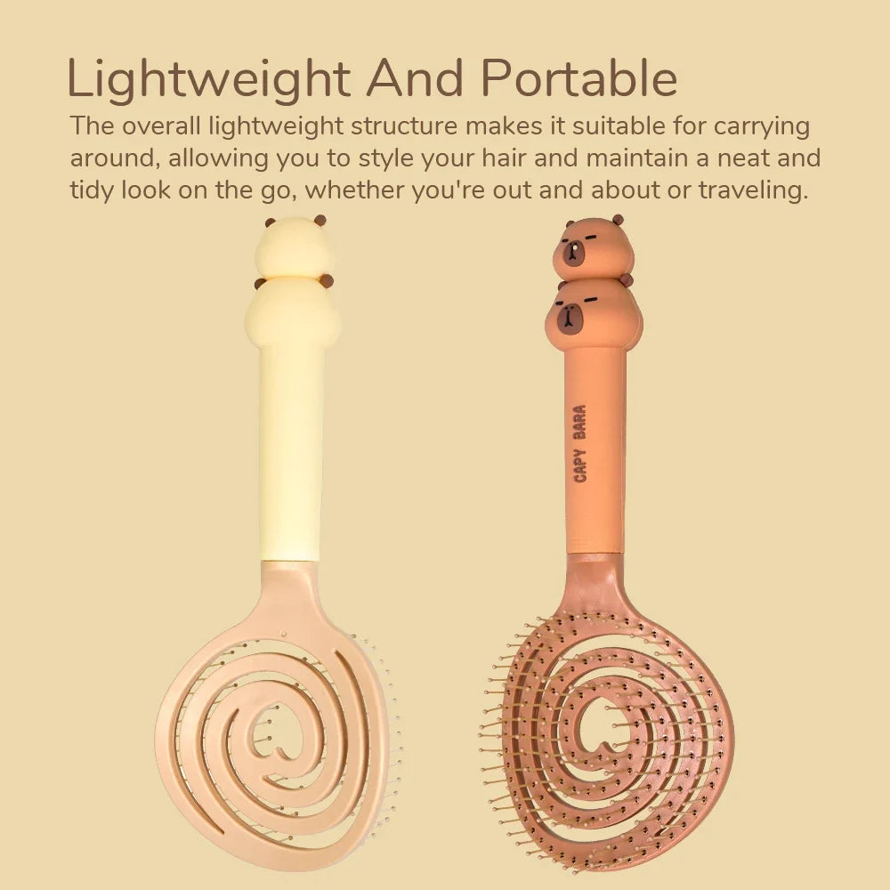 Capybara Hollow Hair Comb – Anti-Static Detangling Brush
