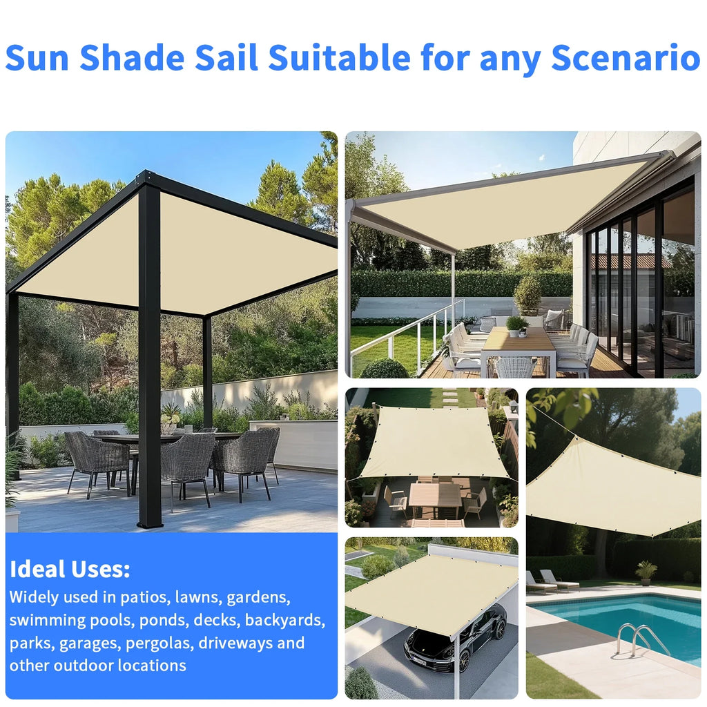 Rectangular Sun Shade Sail – 95% UV & Waterproof Outdoor Cover