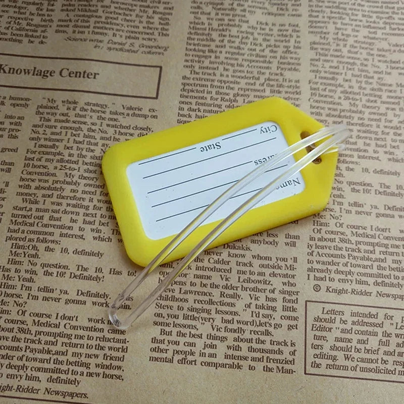 50-Pack Clear PVC Luggage Tag Loops – ID Label Strap Holders