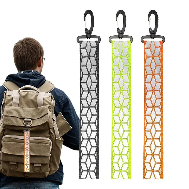 Safety Reflector Pendant Reflective Keychain Backpack Outdoor