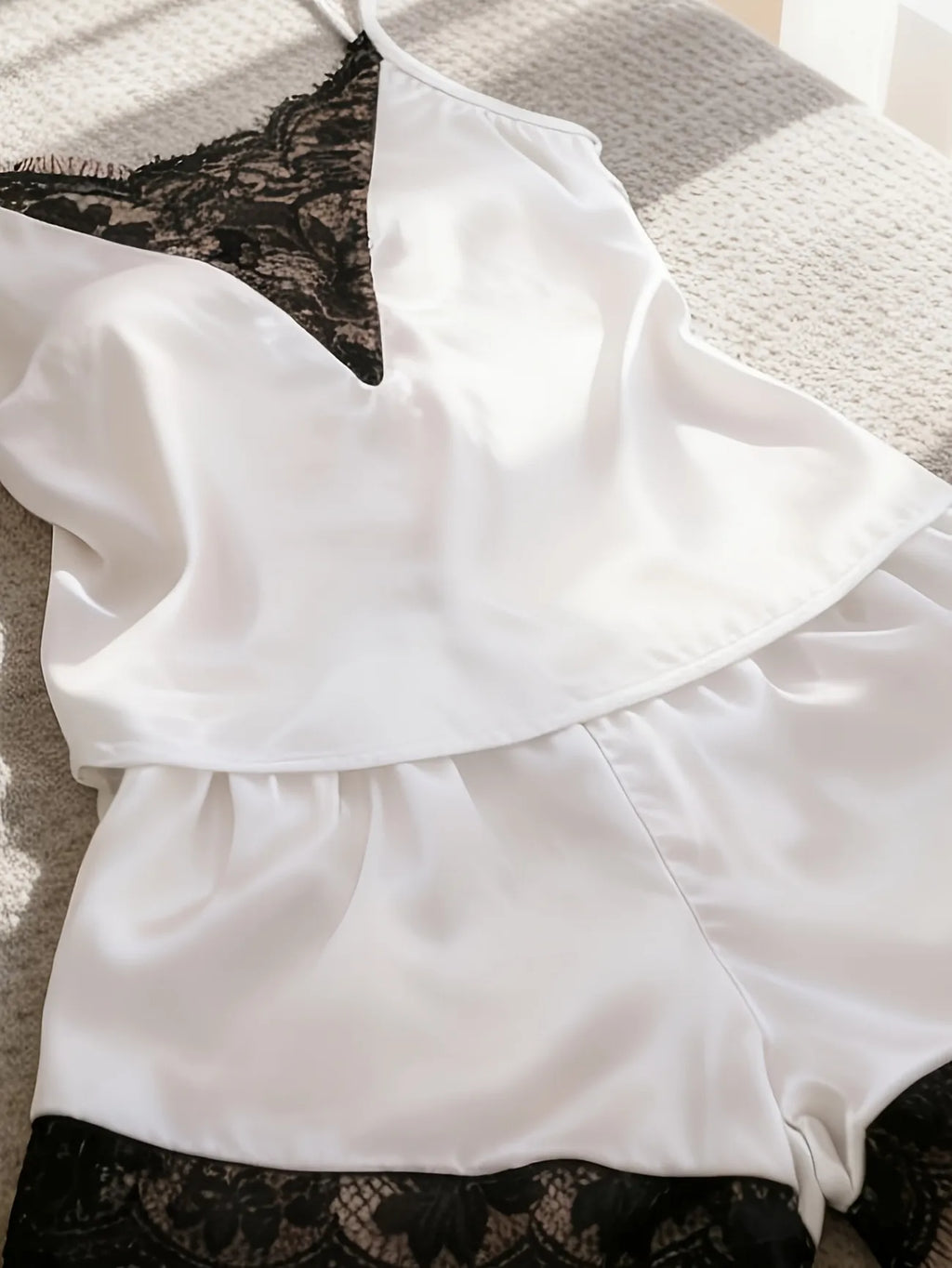 Women's Satin Lace Trim Nightdress | Slip Sleep Dress