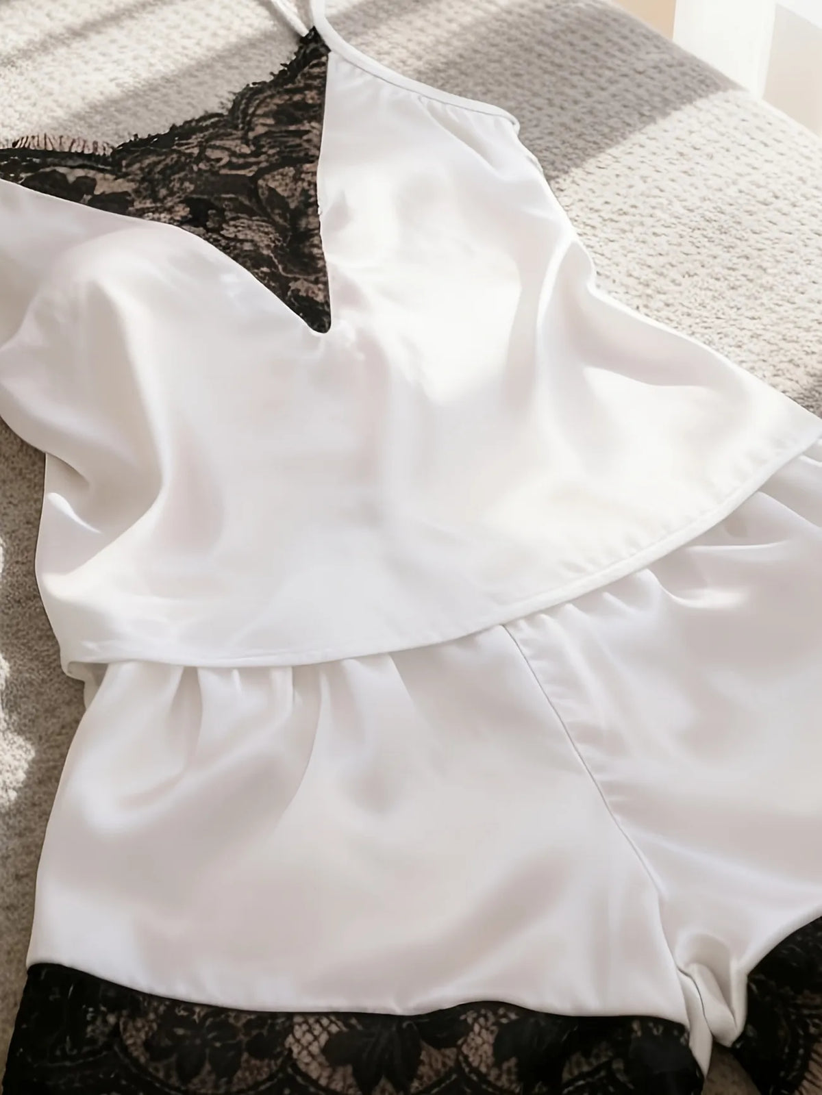 Women's Satin Lace Trim Nightdress | Slip Sleep Dress