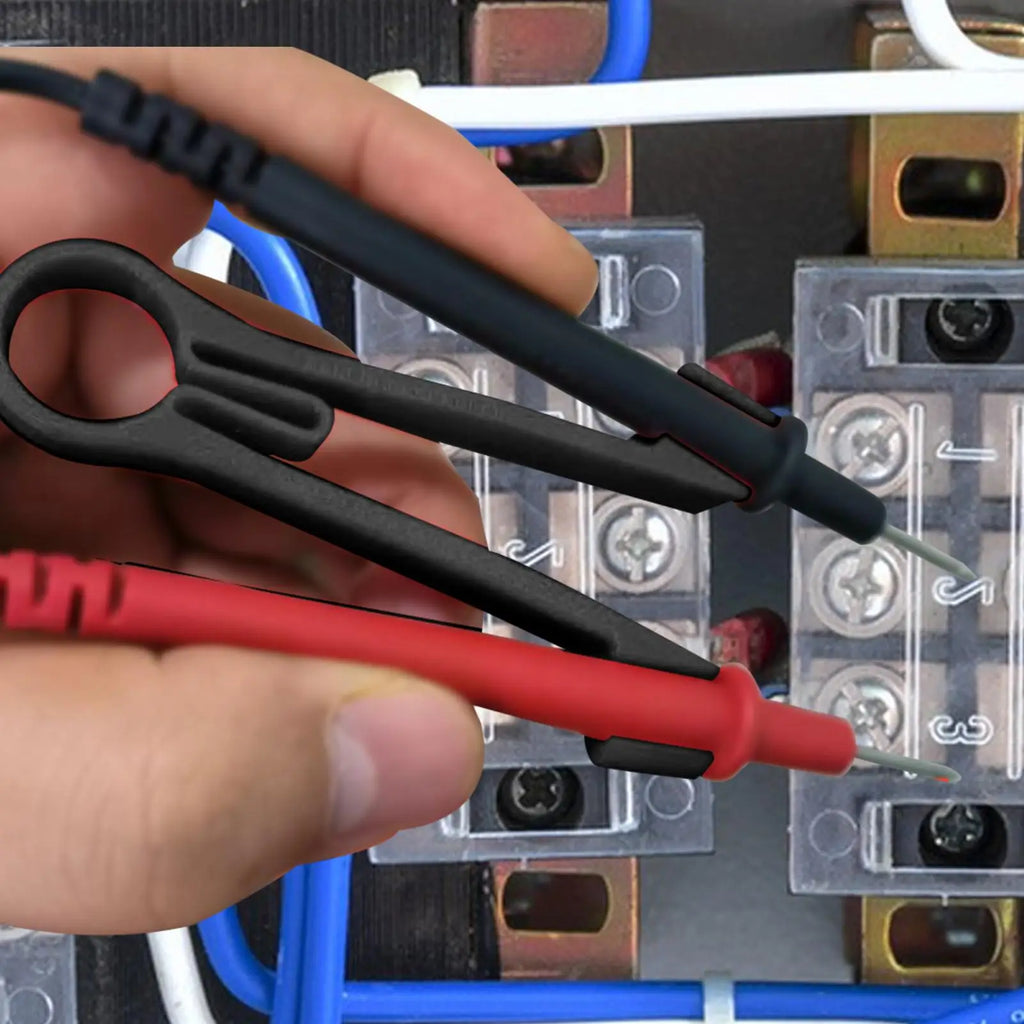 One-Handed Multimeter Probe Holder – 8mm Test Lead Clip