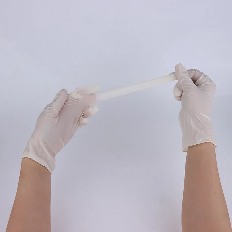 Disposable White Nitrile Gloves 50 Pairs – Waterproof Multipurpose