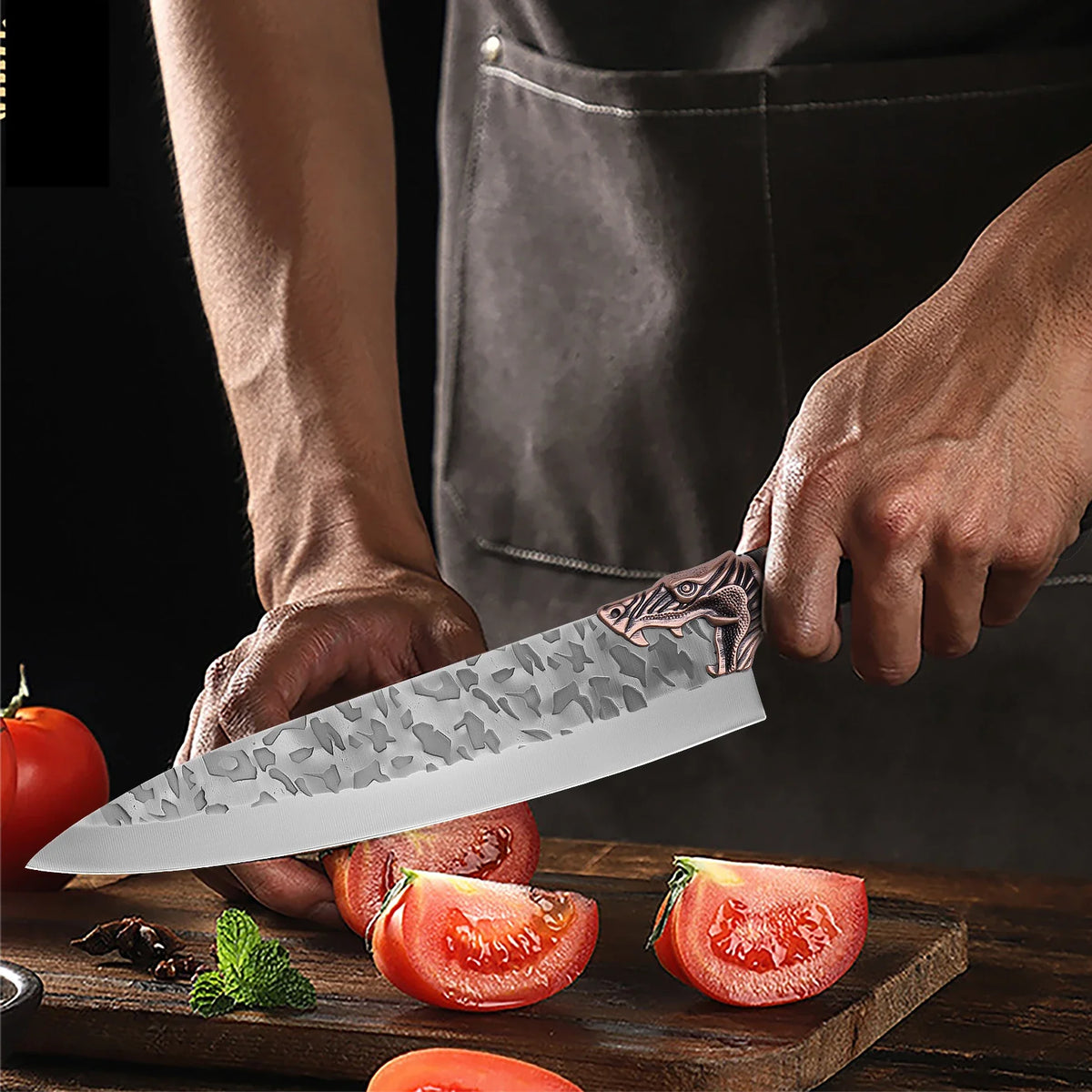 WXCOO Hand Forged Stainless Steel Chef & Butcher Knife
