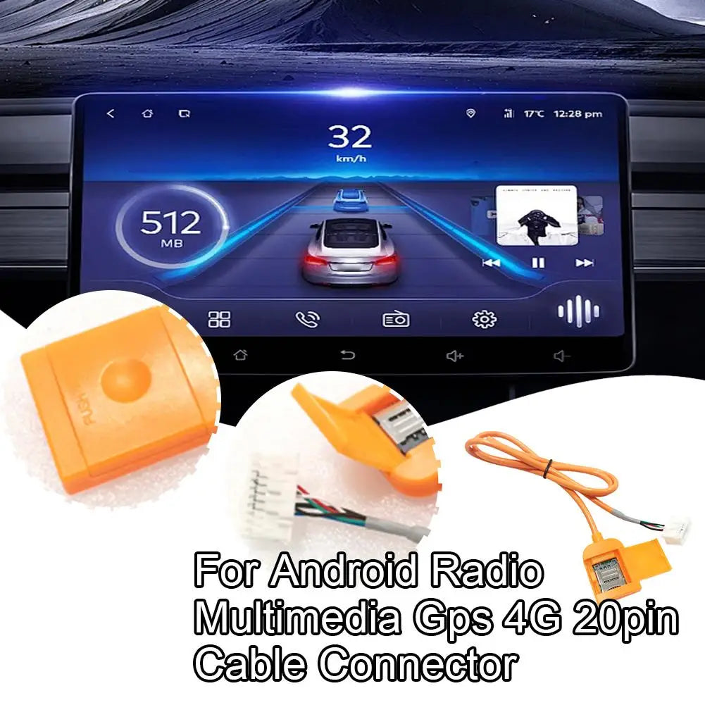 48.5cm SIM Card Adapter – 4G 20-Pin Cable for Car GPS Radio