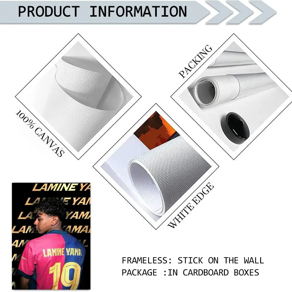 Lamine Yamal Football Star Canvas Wall Art Poster – Unframed