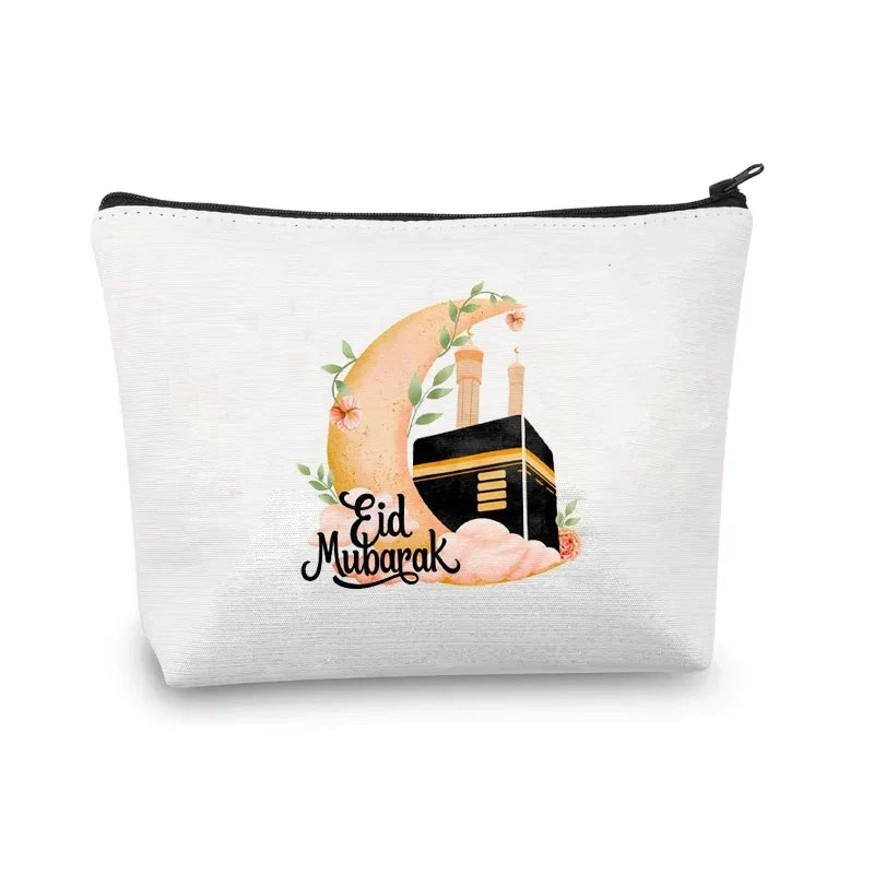 Eid Mubarak Canvas Makeup Bag | Mosque Moon Ramadan Gift