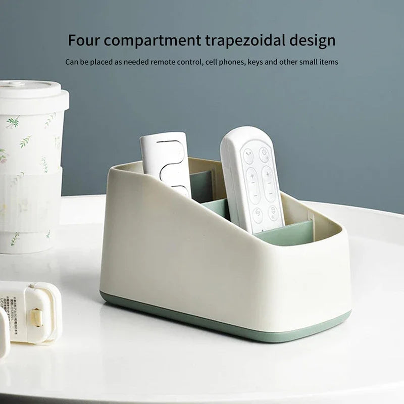 4-Slot Desktop Remote Control Holder & Storage Organizer