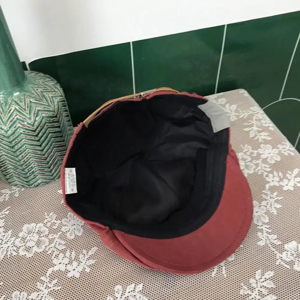 Retro Newsboy Beret Cap – Reversible Duckbill Hat for Women