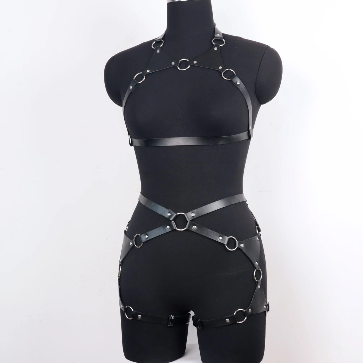PU Leather Body Harness Leg Gothic Suspenders Forwomen Y2K Fetish