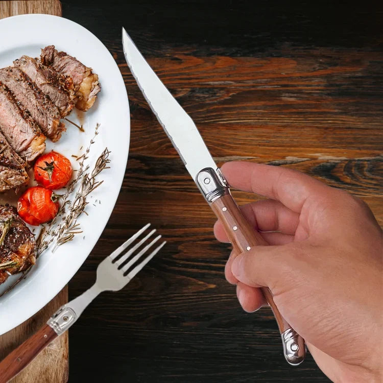 4-Piece Stainless Steel Cutlery Set – Steak Knife, Fork & Spoon