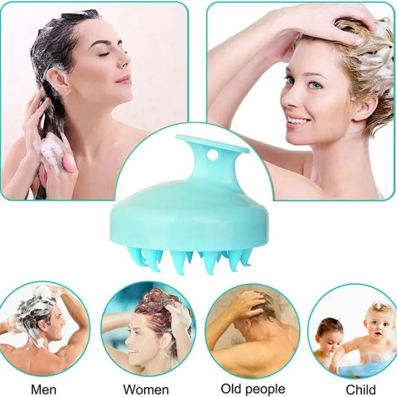 Soft Silicone Scalp Massage Shampoo Brush & Bath Comb
