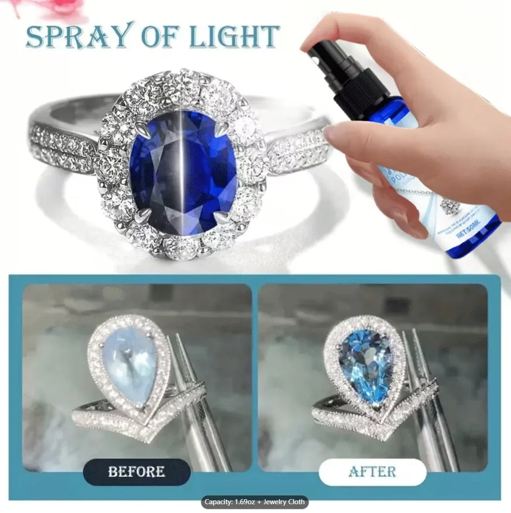Jewelry Polishing Spray & Cloth – Gold, Silver & Diamond Cleaner