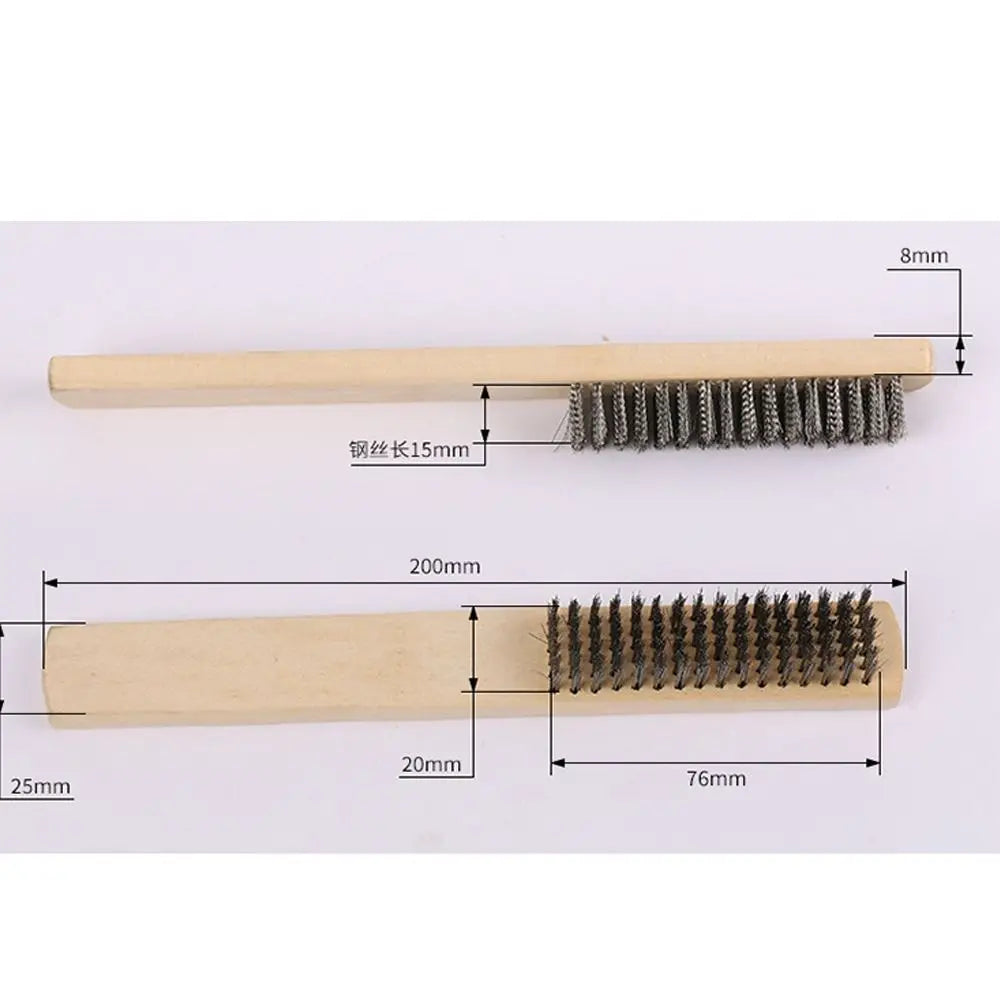 Root Carving Stainless Steel Wire Brush Wooden Handle Clean