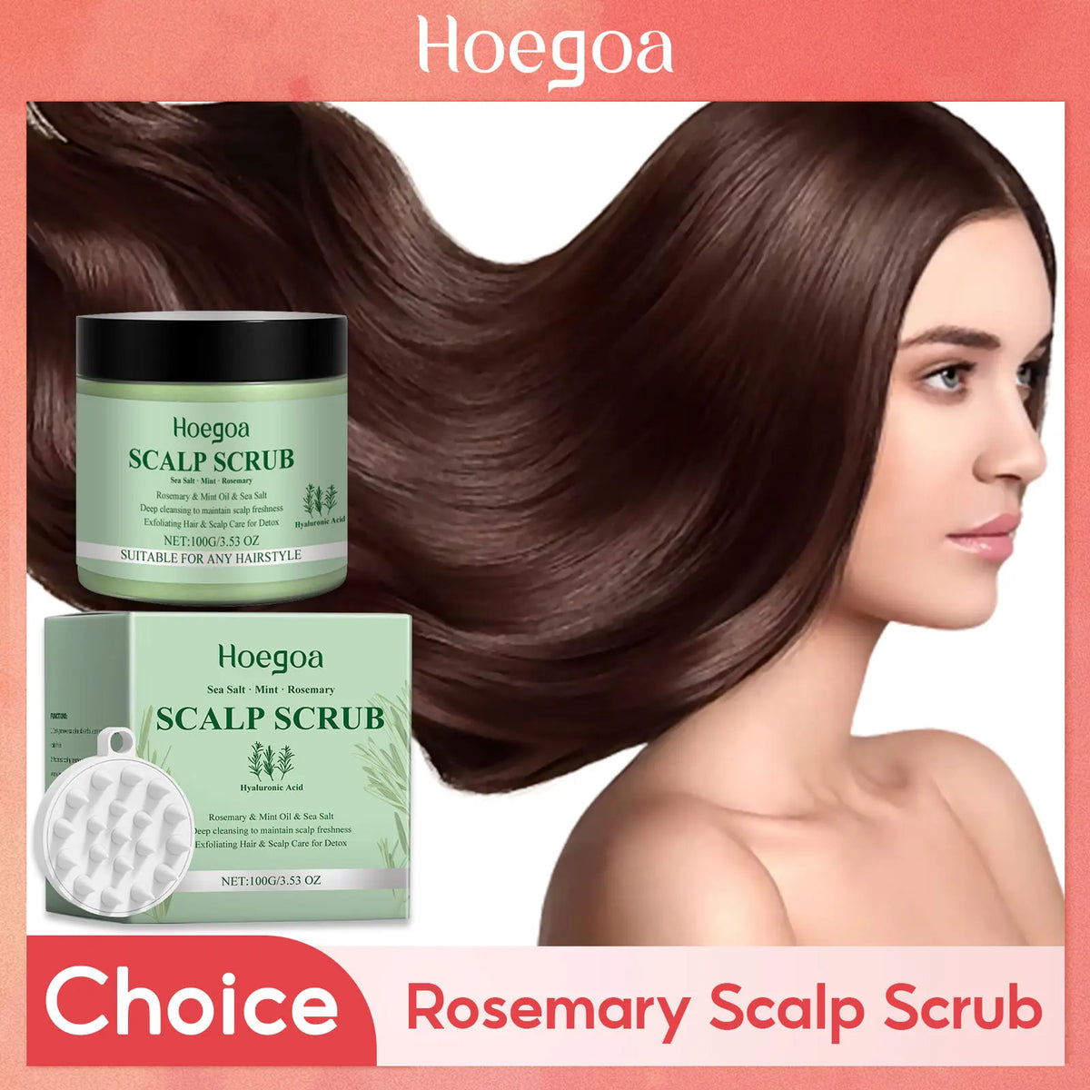 HOEGOA Rosemary Scalp Scrub Shampoo – Oil Control & Nourishing
